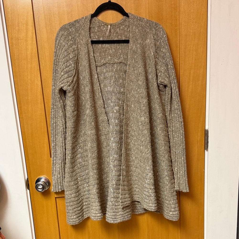 Free People Heathered Gray Cardigan